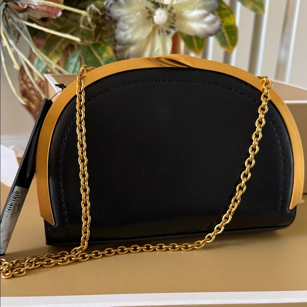 Donna Karan Black and Gold Crossbody Bag